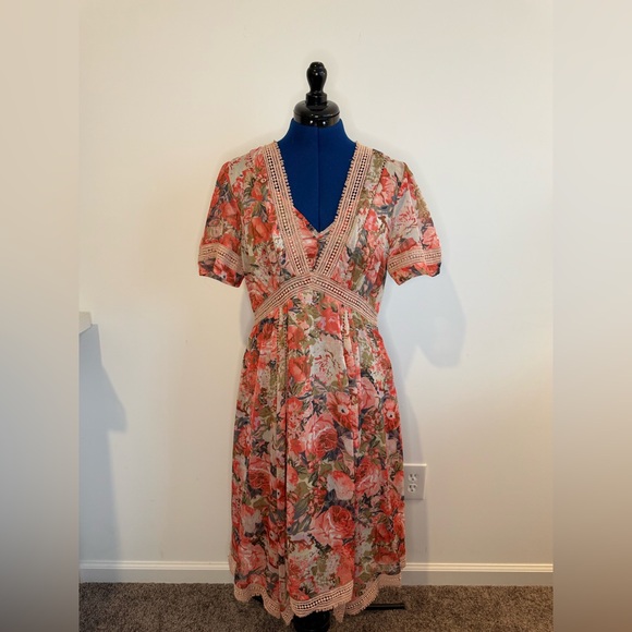 Anthropologie Ranna Gill Rose Boquet Dress - Picture 3 of 4